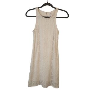 Xhilaration Champagne Sleeveless Lace Dress Size XS